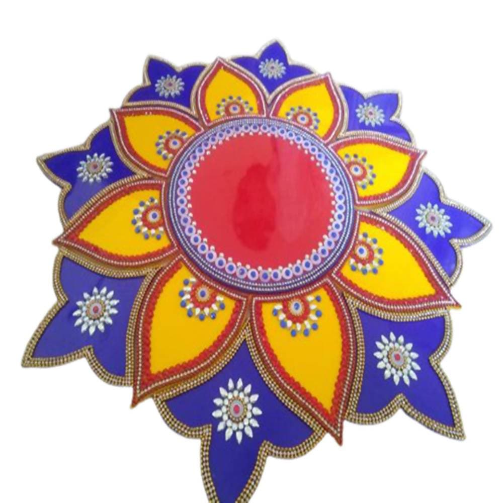Kundan HandiKrafts Marble Acrylic Multi Color Rangoli