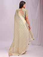 Shree Shyam Fashion Organza Light Green Saree - Distacart