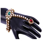 Gold-Plated Alloy Kundan Studded Hand Harness Bracelet - The Pari - Distacart