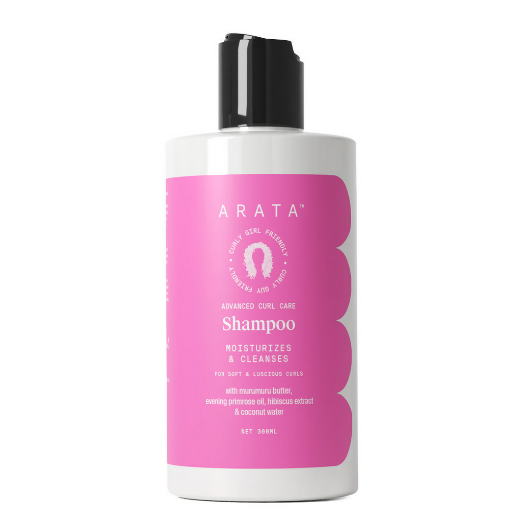 Arata Advanced Curl Care Hair Shampoo For Dry & Frizzy Hair - Murumuru Butter Evening Primrose Oil