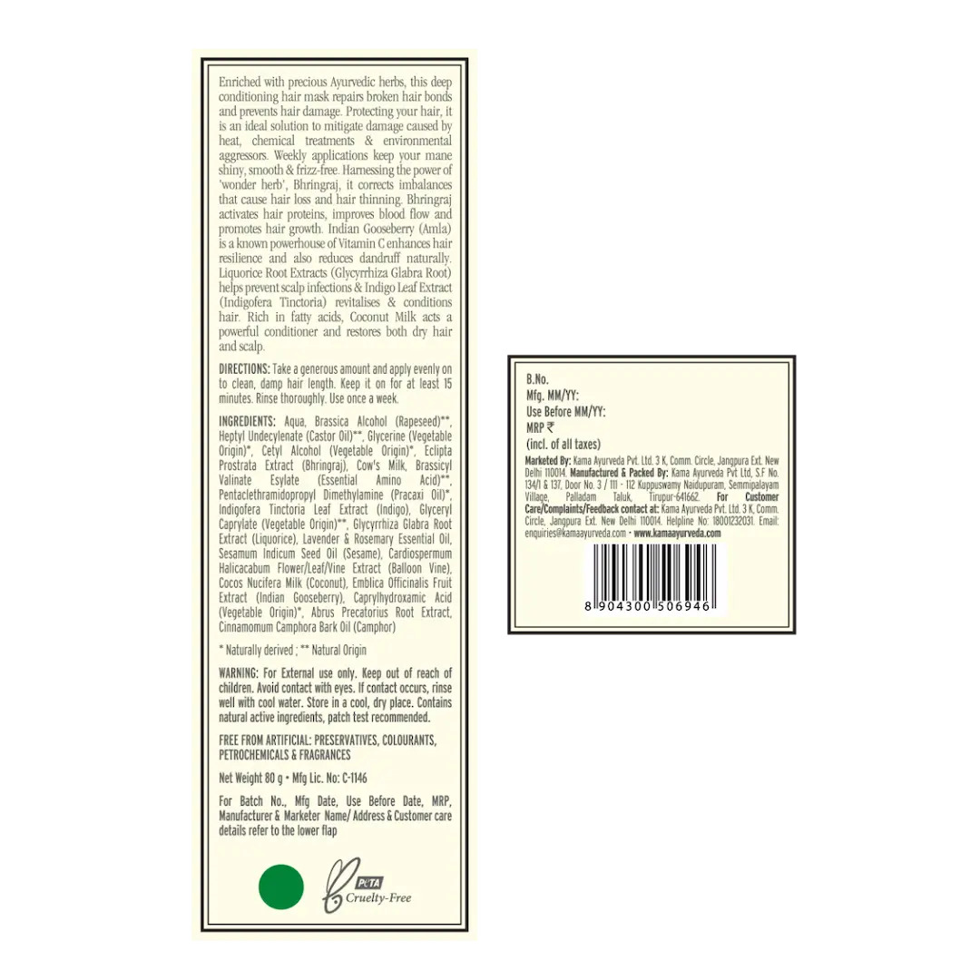 Kama Ayurveda Bringadi Intensive Repair Post Wash Hair Mask - Distacart