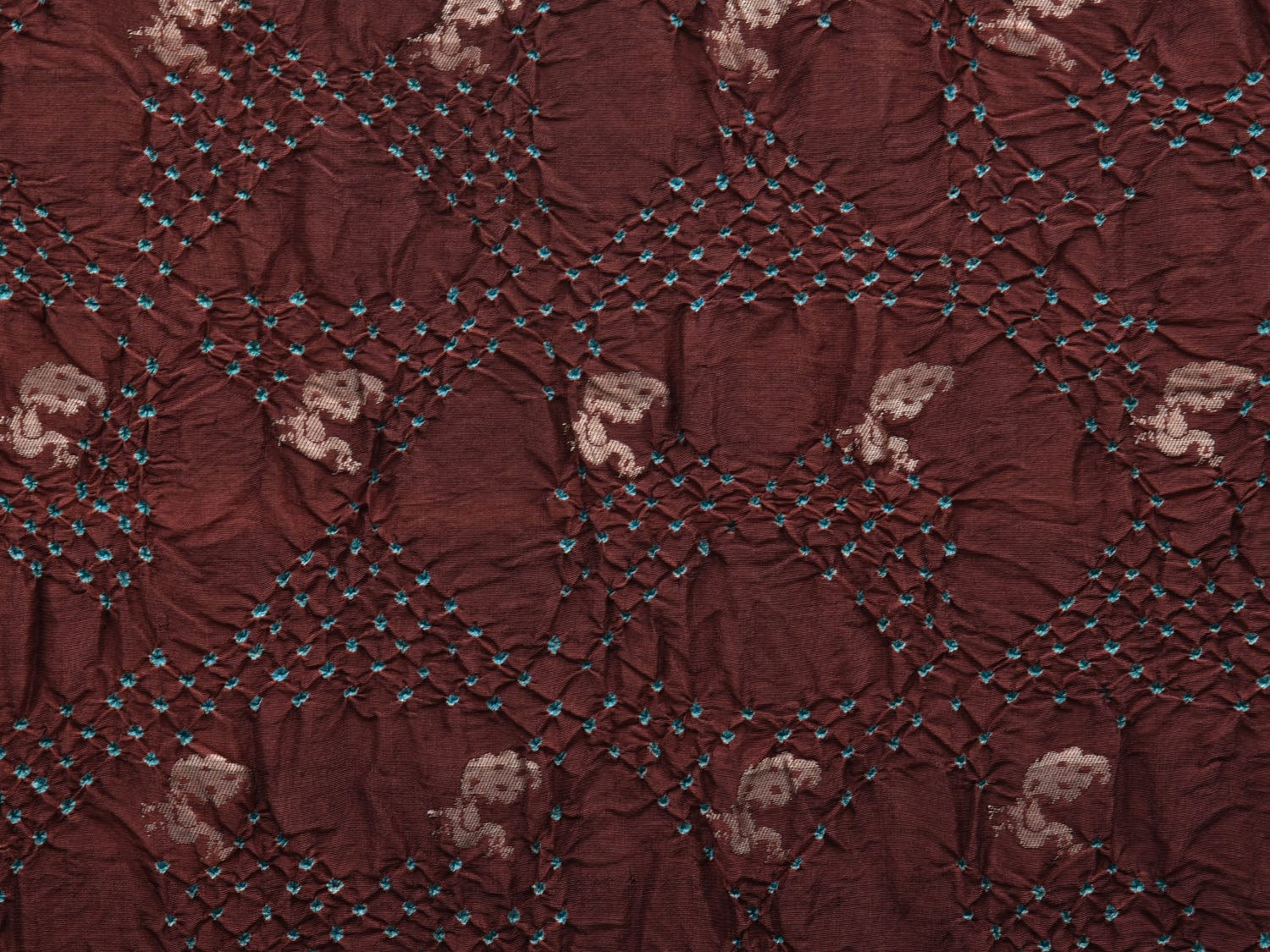 Brown Bandhani Paithani Silk Handloom Saree with Peacocks Border and Pallu Design - Global Threads