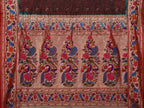 Brown Bandhani Paithani Silk Handloom Saree with Peacocks Border and Pallu Design - Global Threads