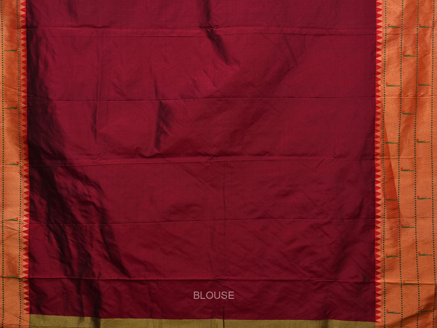 Brown Paithani Silk Handloom Saree with Triple Muniya Border and Pallu Design - Global Threads
