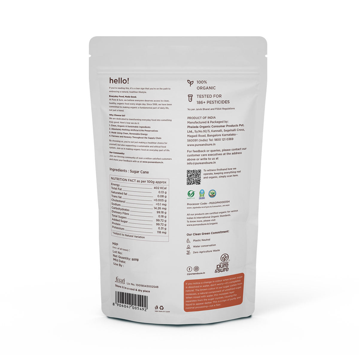 Pure & Sure Organic Sugar Brown - Distacart