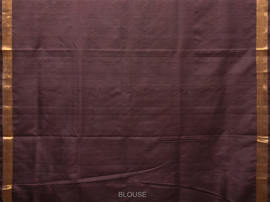 Brown Uppada Silk Handloom Saree with All Over Birds and Lotus Design - Global Threads