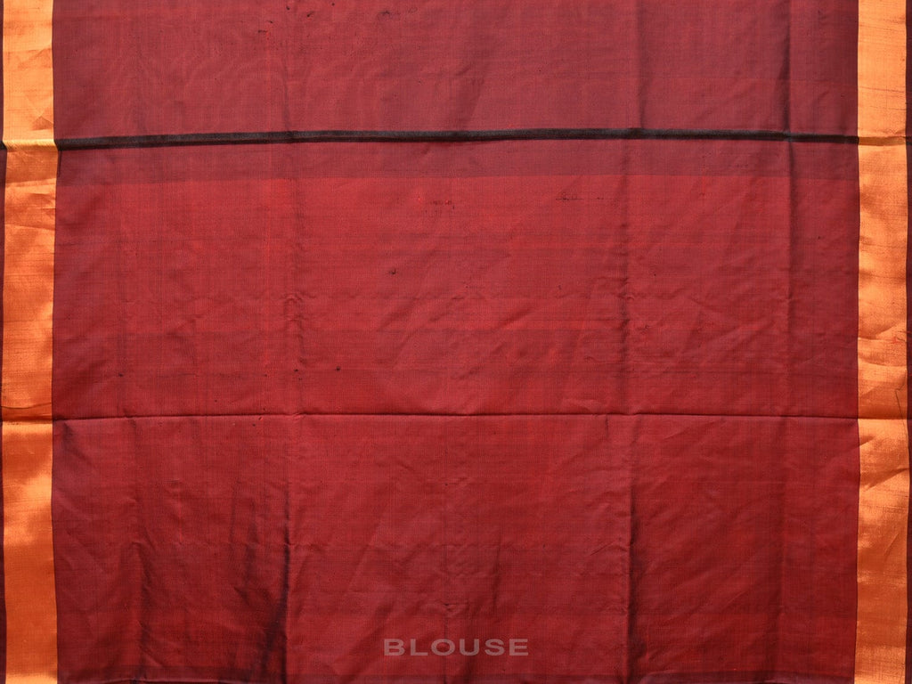 Brown Uppada Silk Handloom Saree with One Side Border Design - Global Threads