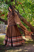 Evanik Women Pure Chanderi Plain With Zari Weaving Work Border Stitched Lehenga With Unstitched Blouse Dupatta(Up to 42) - Distacart