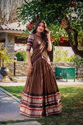 Evanik Women Pure Chanderi Plain With Zari Weaving Work Border Stitched Lehenga With Unstitched Blouse Dupatta(Up to 42) - Distacart