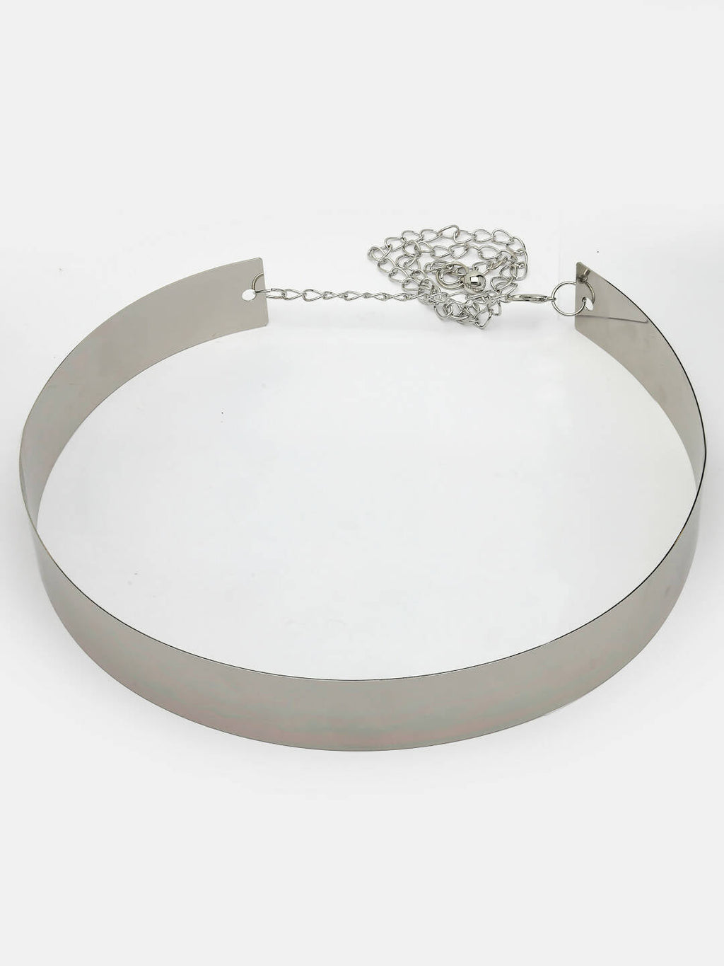 NVR Women Circular Silver Plated Adjustable Broad Belt