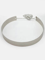 NVR Women Circular Silver Plated Adjustable Broad Belt