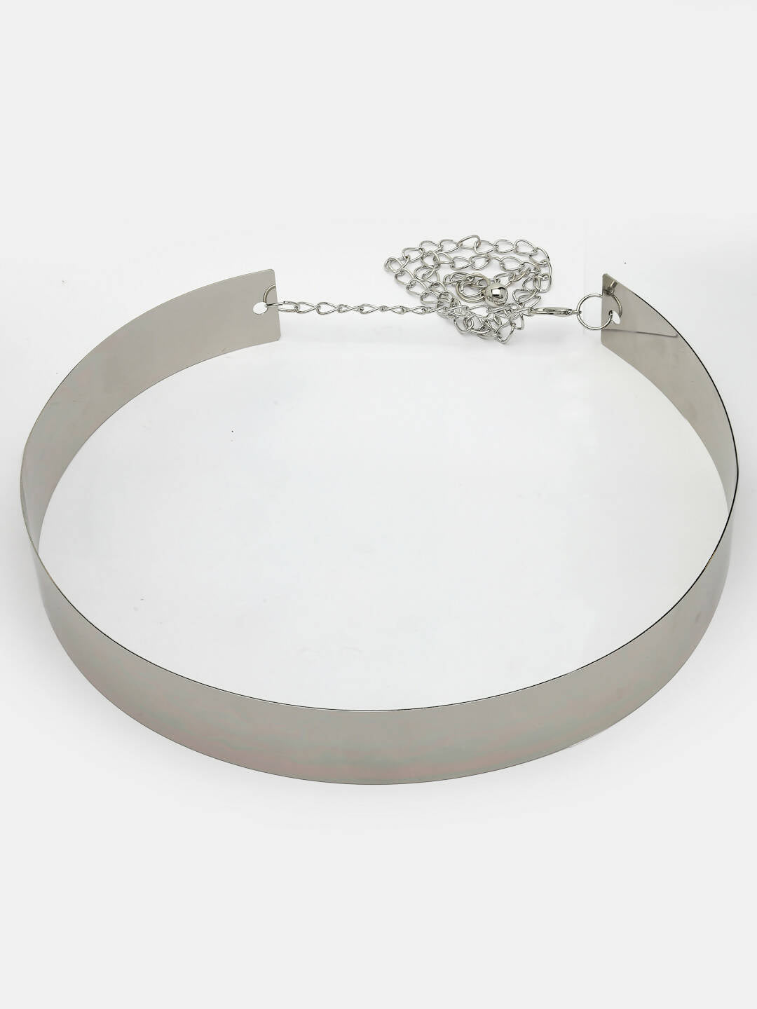 NVR Women Circular Silver Plated Adjustable Broad Belt