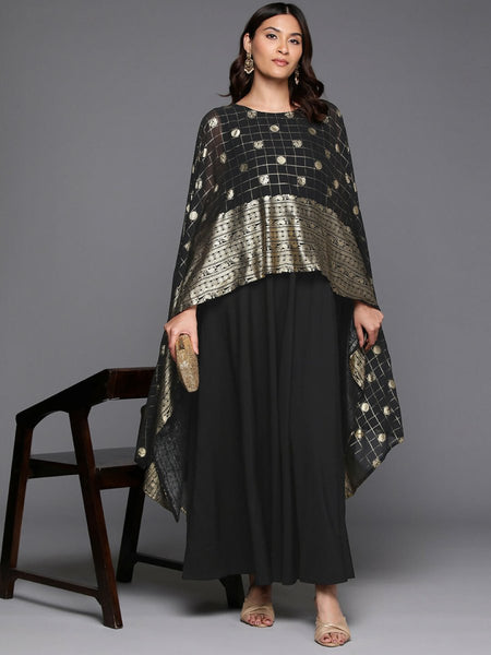 Ahalyaa Women's Traditional wear Ethnic Dress - Black
