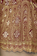 Kesar Fab Coffee Banarasi Silk Embroidered Lehenga