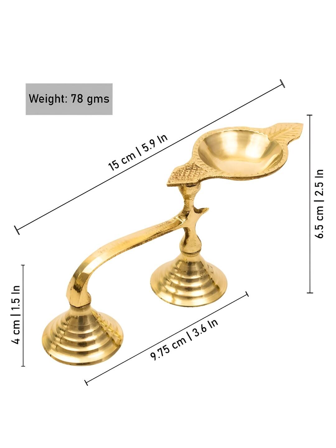 Spillbox Gold-Toned Brass Face Diya Pooja Essential
