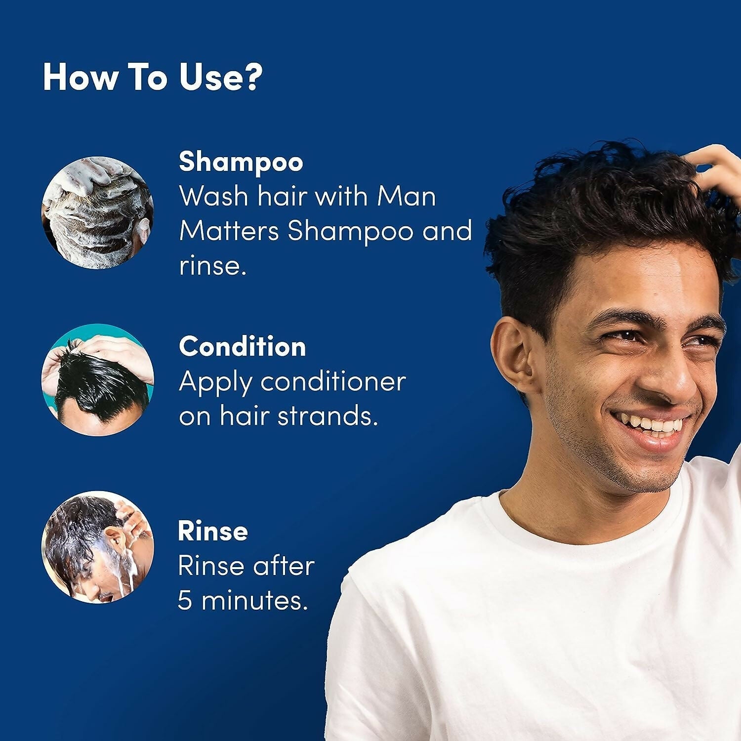 Man Matters Daily Use Anti Dandruff Shampoo & Hair Conditioner Combo - Targets Dandruff, Reduces Flakes, Nourishes Hair & Reduces Frizz