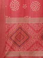 Yufta Women Red Bandhani Printed Regular Gotta Patti Kurta with Palazzo & With Dupatta