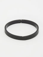 NVR Men's Black Rhodium-Plated Stainless Steel Kada Bracelet - Distacart