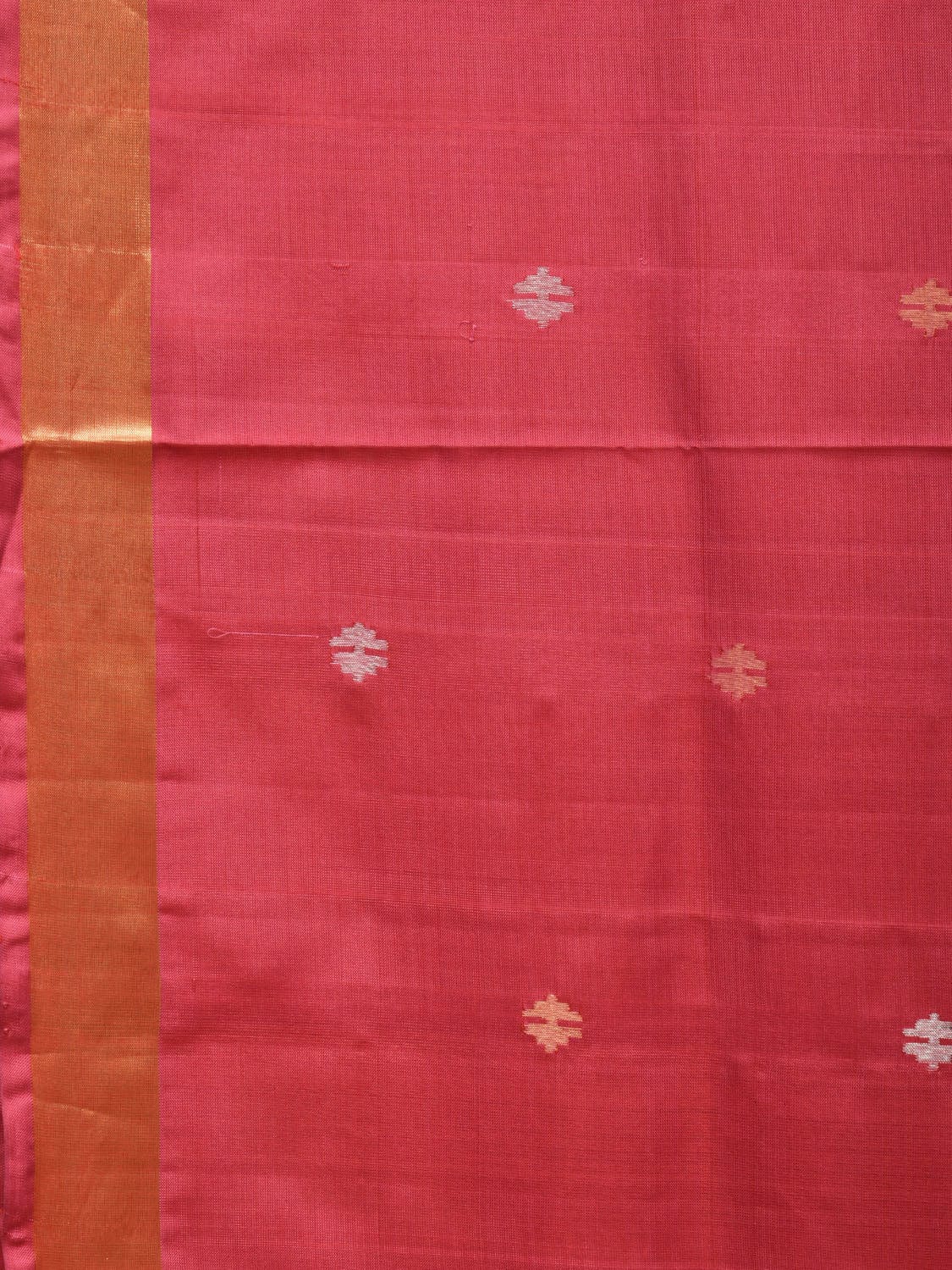 Burgundy Uppada Silk Handloom Saree with Jamdani Pallu Design - Global Threads