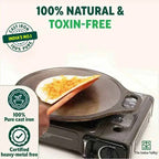 The Indus Valley Super Smooth Cast Iron Set: Frypan+ Kadai+ Tawa, Kitchen set for Home, Nonstick, 100% Pure,Toxin-free, Tadka Pan