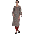 Kanoor Garments Women's Brown Rayon Straight Kurti