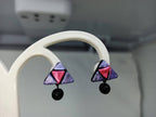 Terracotta Triangle Ear Studs With Drops