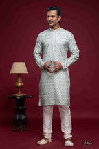 Raivat Ethnic Art Silk Digital Print Pintux Work Kurta Pajama In Sky Blue Colour