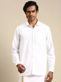 Ramraj Cotton Mens Full Sleeve Formal 100 % Cotton White Shirt
