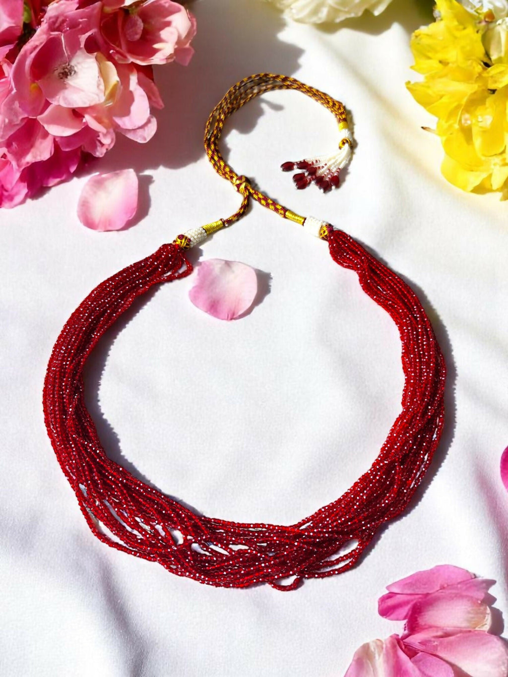 Inhanns Crystal Beads Luxe Edition – Multi-Layered Necklace - Maroon