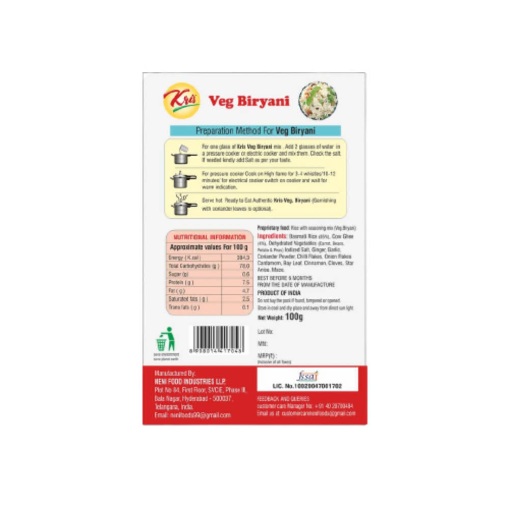 Kris Veg Biryani Ready Mix
