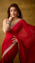 Joban Fashion Red Fandy Satin Silk Party Wear Sarees - Distacart