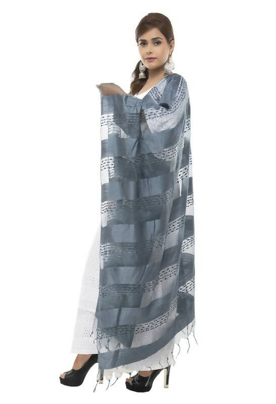 Mominos Fashion Moeza Cotton Payal Design Gray Dupatta