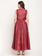 Ahalyaa Women Burgundy Floral Printed Regular Top with Palazzos - Distacart