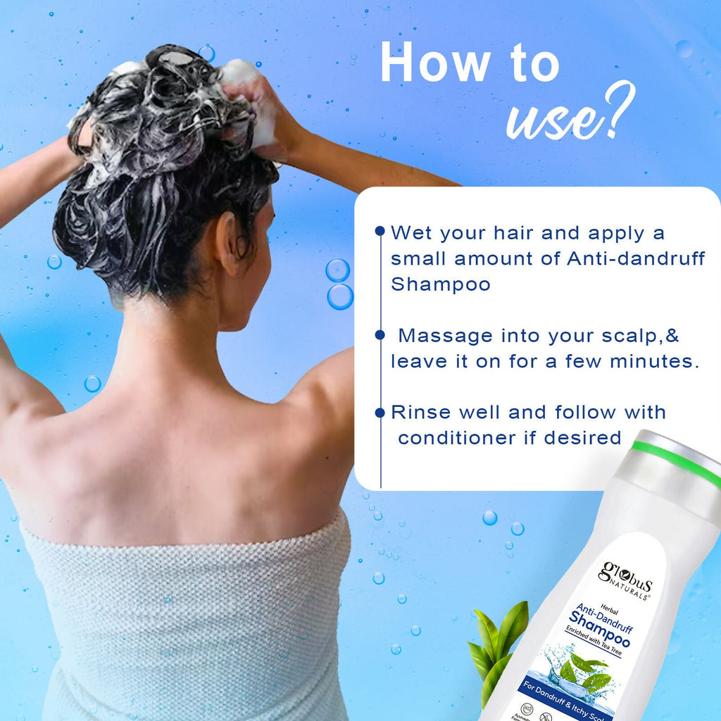 Globus Naturals Anti Dandruff Shampoo, For Dandruff and Itchy Scalp, Suitable For All Hair Types - Distacart