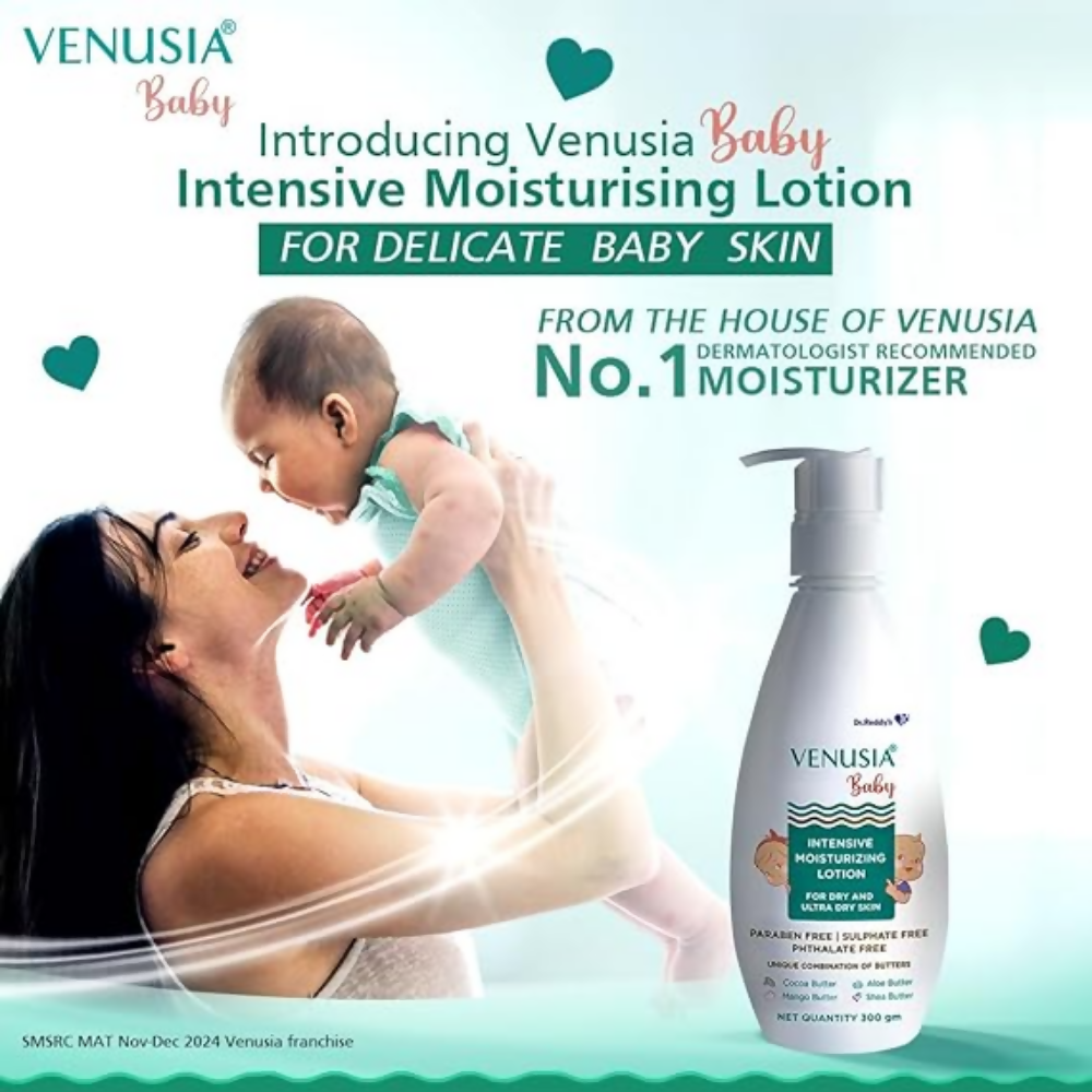 Dr. Reddy's Venusia Baby Intensive Moisturizing Lotion | For Dry & Ultra Dry Skin | Paraben, Sulphate & Phthalate-Free