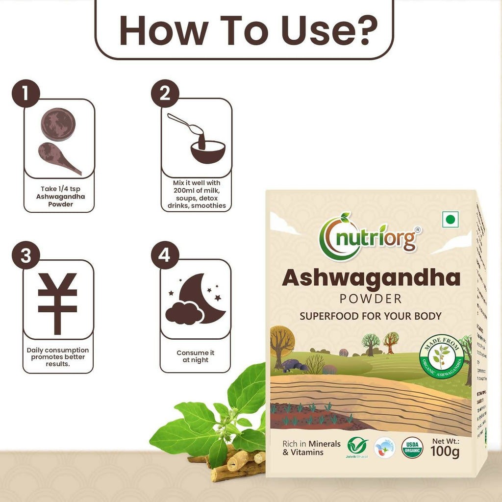 Nutriorg Certified Organic Ashwagandha Powder - Distacart