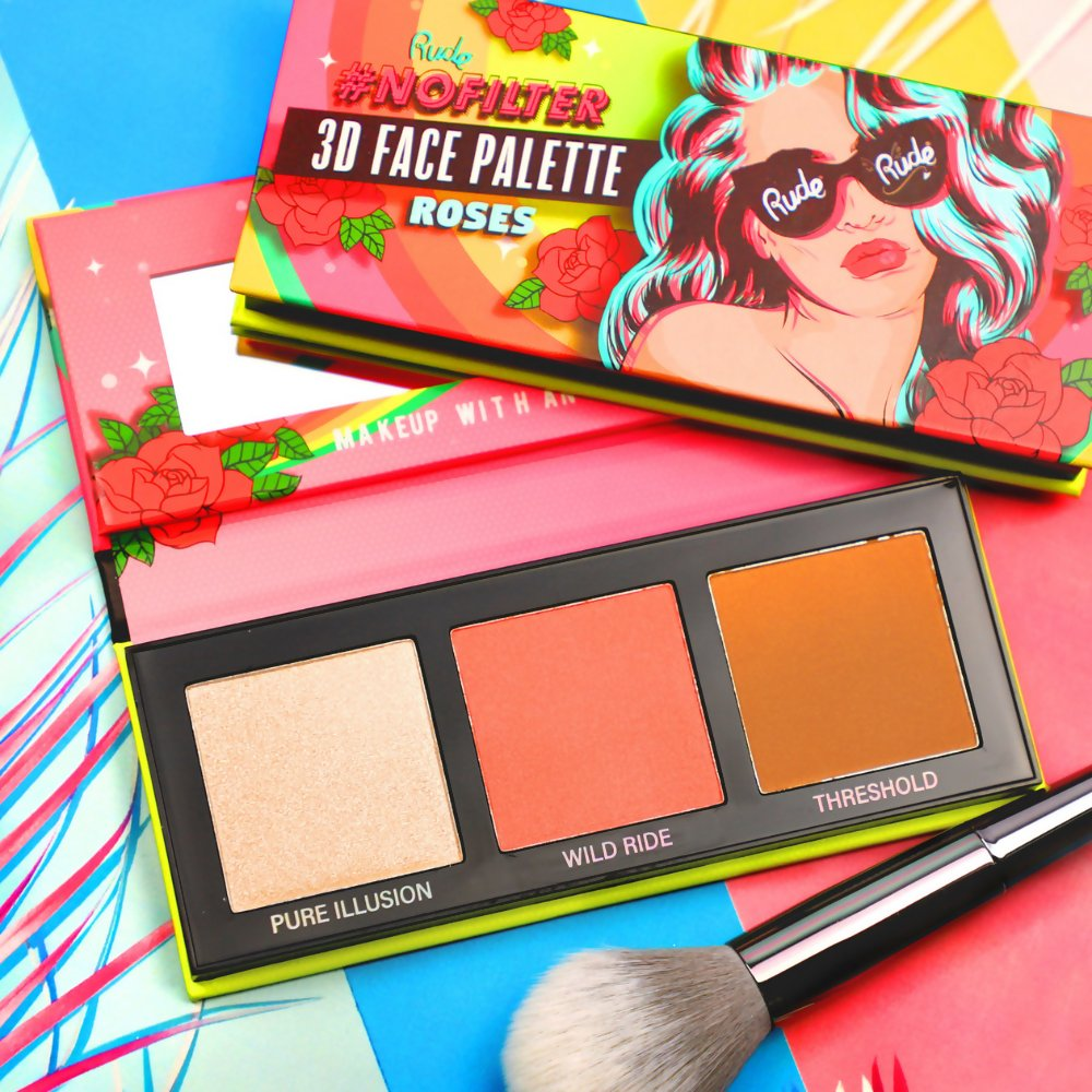 Rude Cosmetics Nofilter 3d Face Palette - Roses