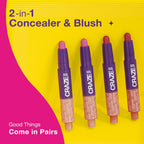 Swiss Beauty Craze Twosome Face Stick 2-In-1 Beauty Wand Concealer and Blush - 2 Light - Rose