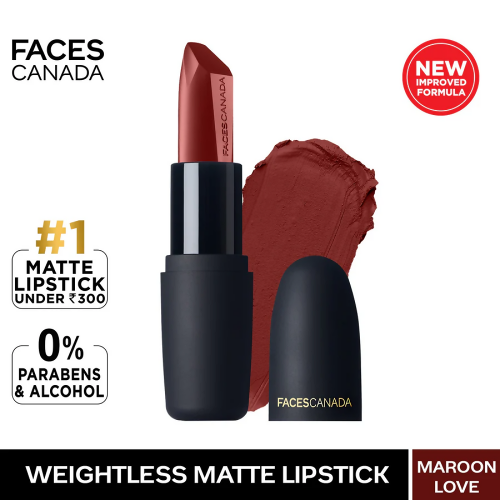 Faces Canada Weightless Matte Finish Lipstick - Maroon Love 06 - Distacart