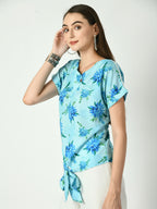 Myshka Women's Blue Printed Top