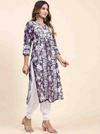 HOUSE OF KARI Floral Printed Chikankari Work Kurta