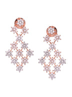 Saraf RS Jewellery White Rose Gold-Plated AD Studded Necklace Jewellery Set - Distacart