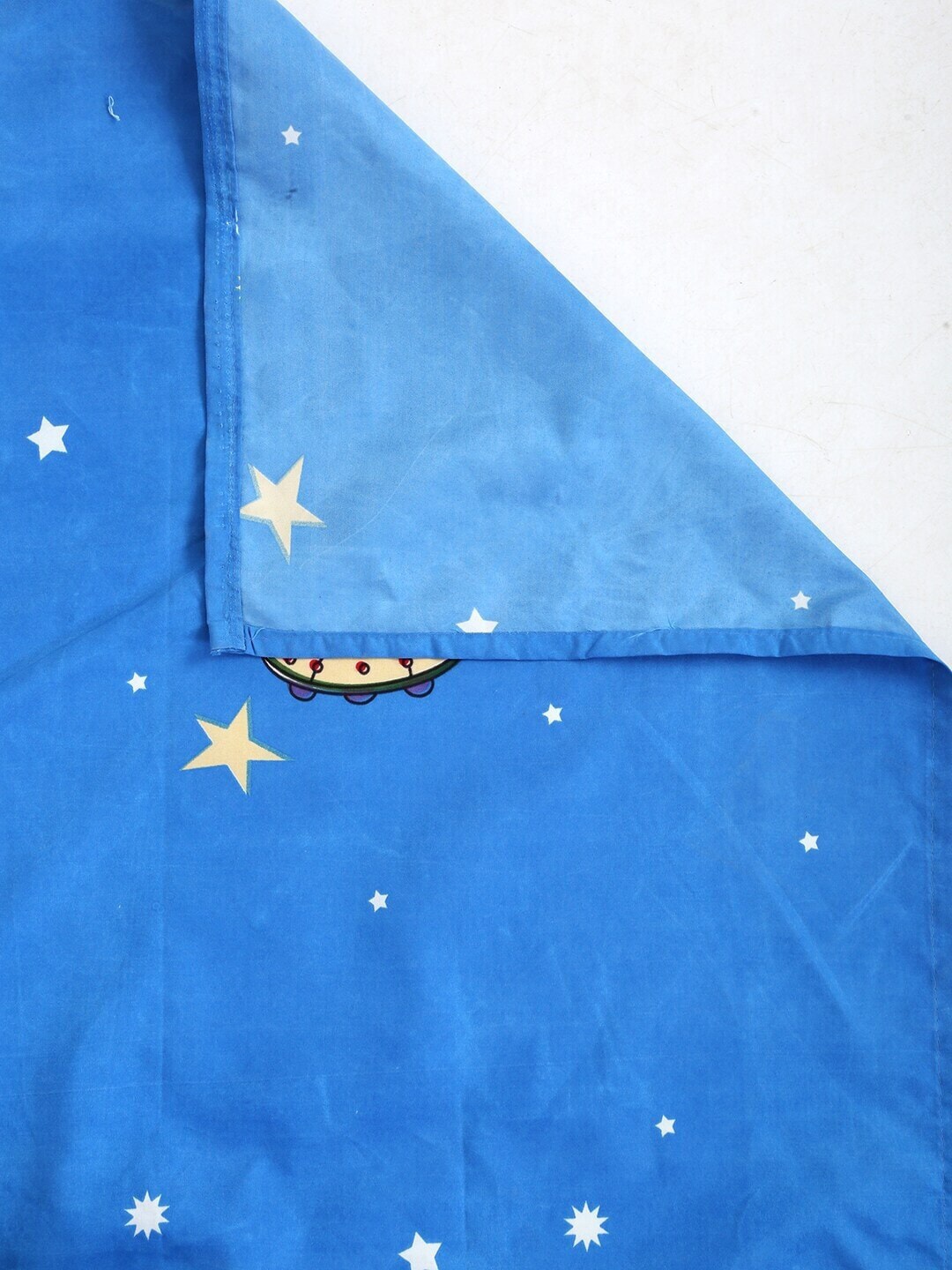 Home Sizzler Blue & White Cartoon Characters 210 TC Single Bedsheet with 1 Pillow Covers