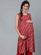 Aks Checked Maternity Kurta