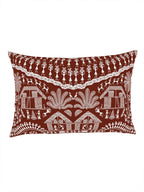 SPACES Warli Orange & White Printed Cotton 210 TC King Bedsheet with 2 Pillow Covers