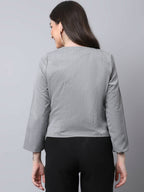 Even Apparels Grey Polywool Open Front Statement Women's Jacket