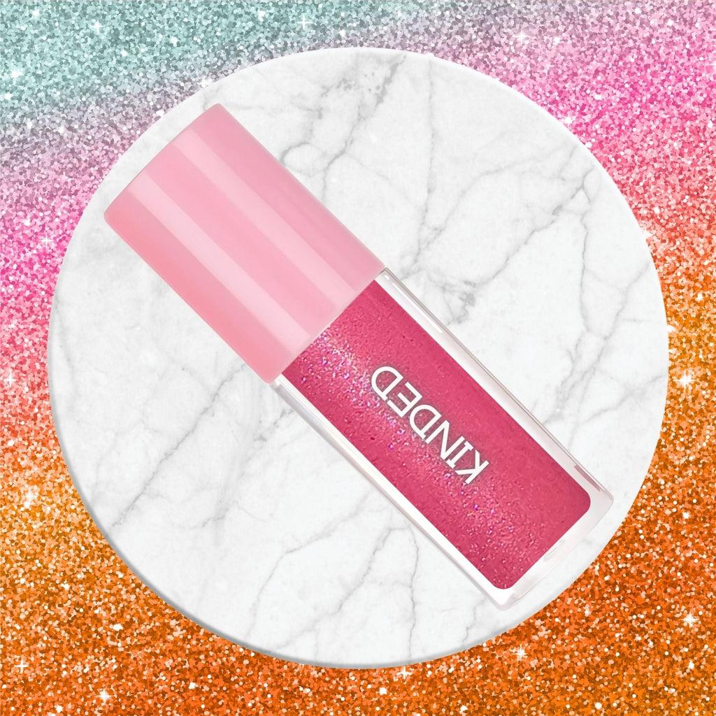 kinded sheen shimmer lip gloss 02 cosmos pink