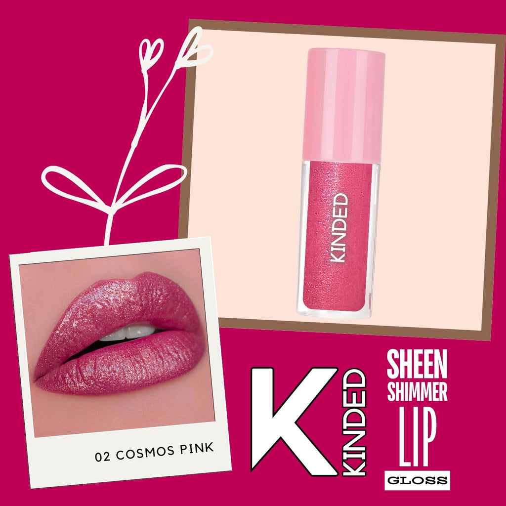 kinded sheen shimmer lip gloss 02 cosmos pink