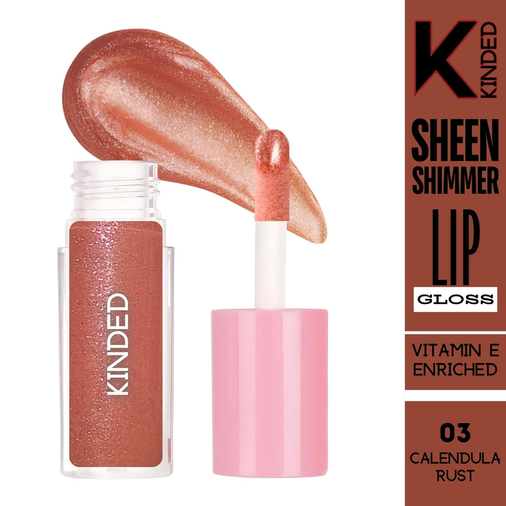kinded sheen shimmer lip gloss 03 calendula rust