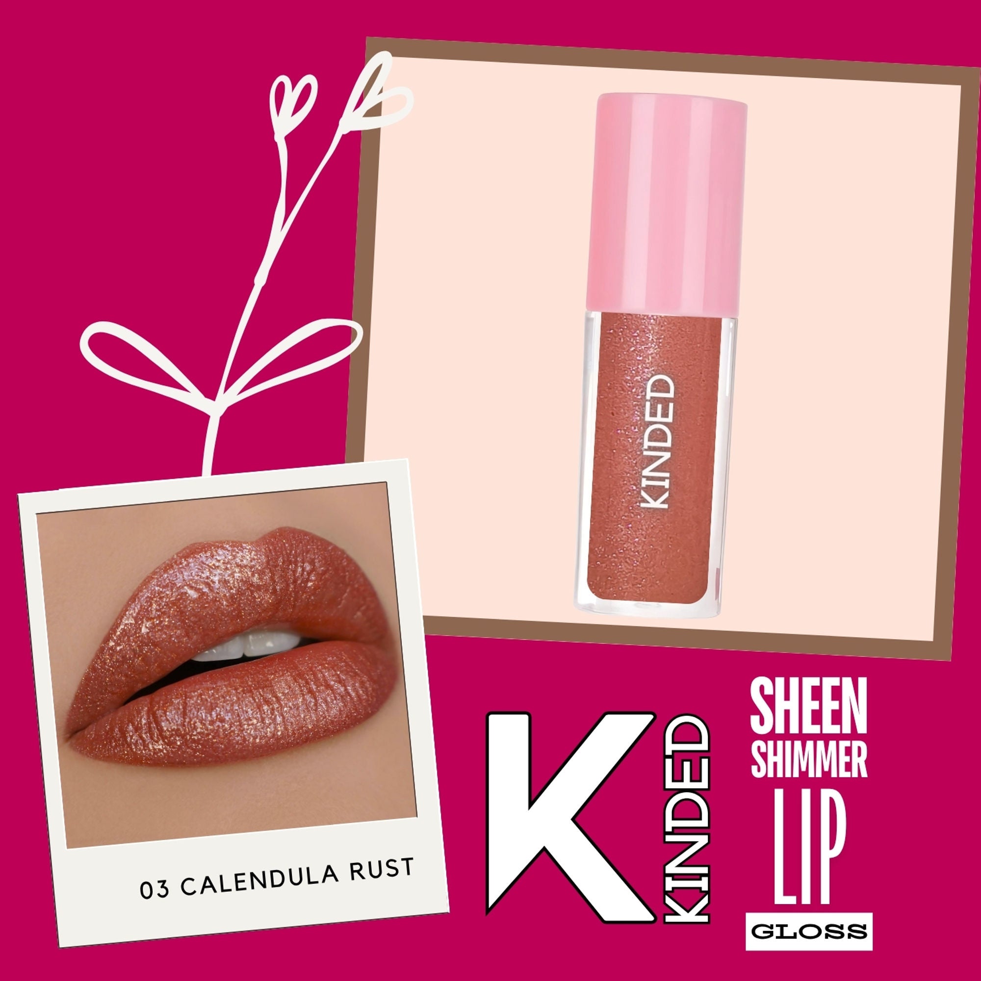 kinded sheen shimmer lip gloss 03 calendula rust